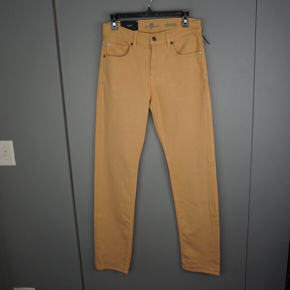 New 7 For All Mankind Men's Slimmy Slim Straight Leg Jeans in Clay size 29 - Picture 2 of 15